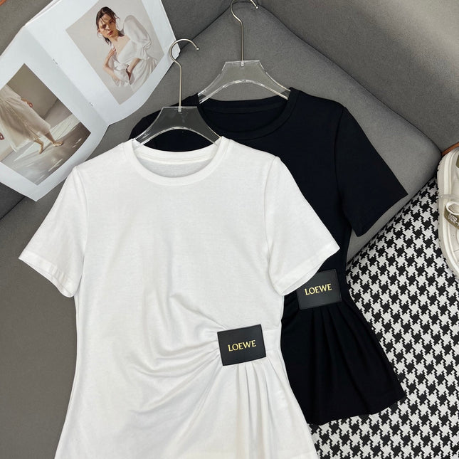 FITTED POLO SHIRT WITH PLEATED WAIST 255707