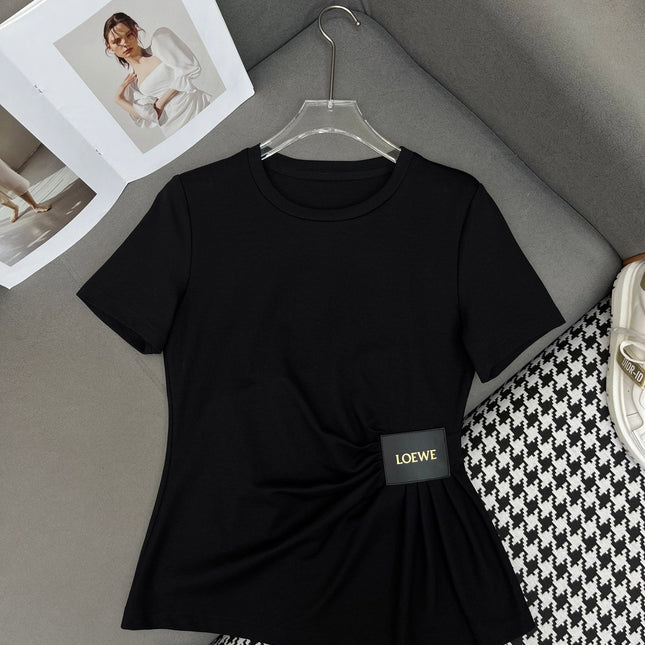 FITTED POLO SHIRT WITH PLEATED WAIST 255707