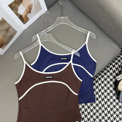 MIUMIU COTTON SPAGHETTI STRAP TOP 269080