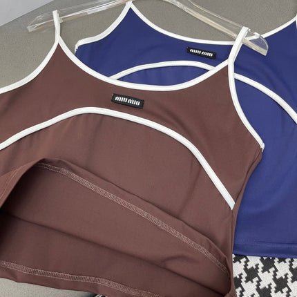 MIUMIU COTTON SPAGHETTI STRAP TOP 269080