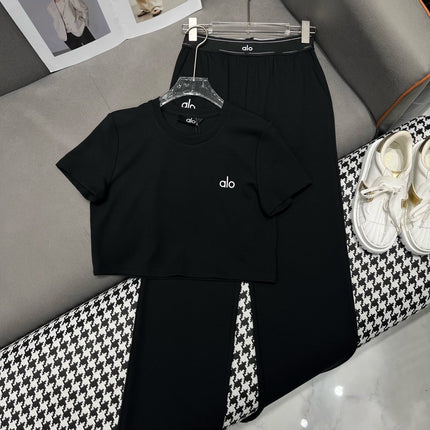 T SHIRT AND WIDE LEG PANTS SET 4 WAY STRETCH FABRIC 266707