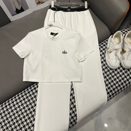 T SHIRT AND WIDE LEG PANTS SET 4 WAY STRETCH FABRIC 266707