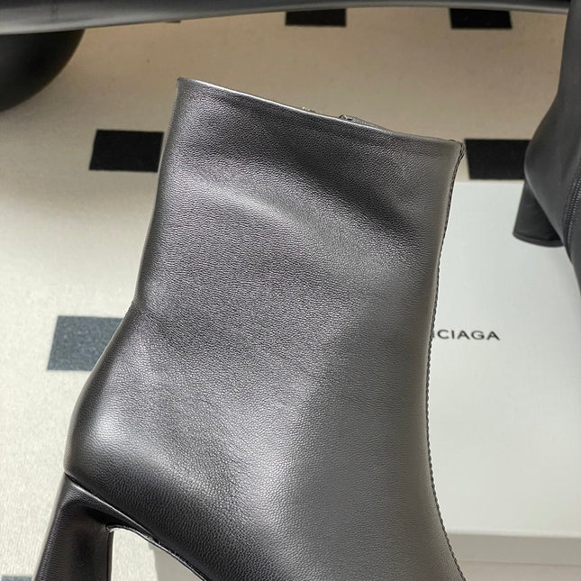 BALENCIAGA 25S ANKLE BOOTS 65 MM IN BLACK COW LEATHER