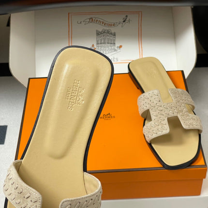 HM 25S ORAN SANDAL IN BEIGE SUEDE AND LAMBSKIN