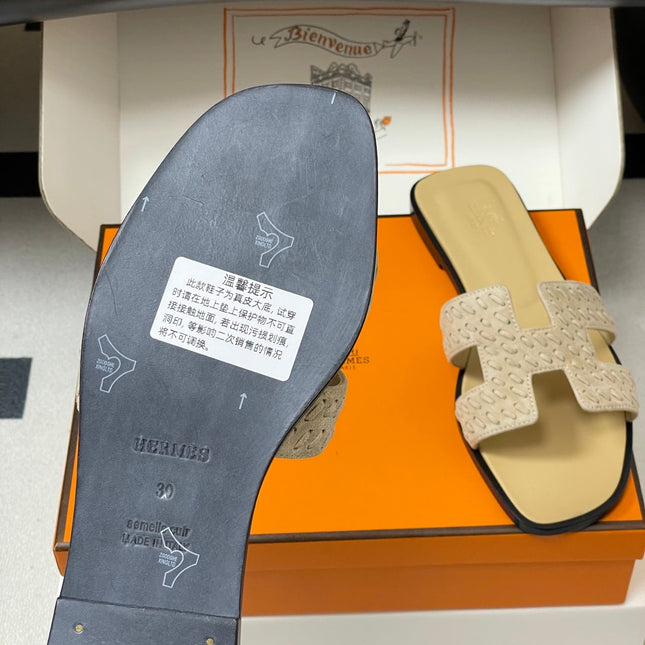 HM 25S ORAN SANDAL IN BEIGE SUEDE AND LAMBSKIN