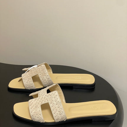 HM 25S ORAN SANDAL IN BEIGE SUEDE AND LAMBSKIN