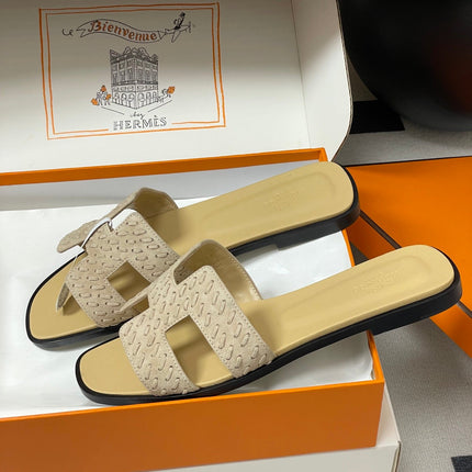 HM 25S ORAN SANDAL IN BEIGE SUEDE AND LAMBSKIN