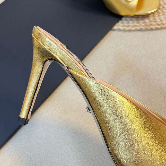 GG  Women's Horsebit mid-heel slide sandal in Gold