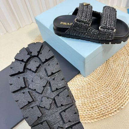 Pra Raffia Cork Slide 40 Black