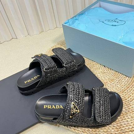 Pra Raffia Cork Slide 40 Black