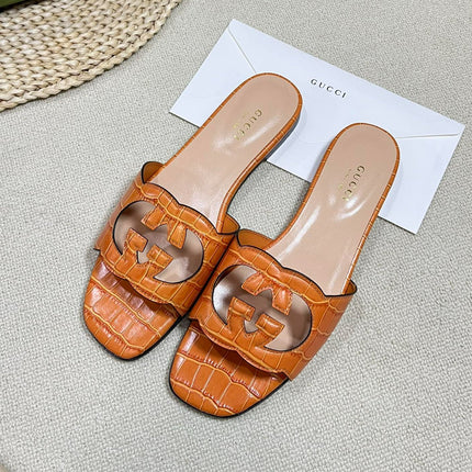 GG Cut Out Slide Sandals Gingerbread Brown