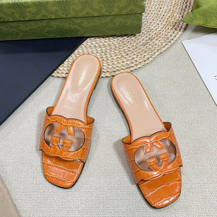 GG Cut Out Slide Sandals Gingerbread Brown