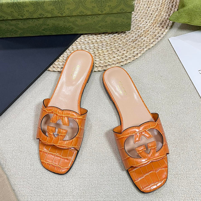 GG Cut Out Slide Sandals Gingerbread Brown