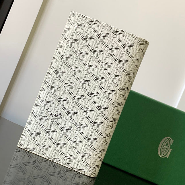 RICHELIEU CHECKBOOK WALLET 19 IN WHITE GOYARDINE CANVAS AND CALFSKIN