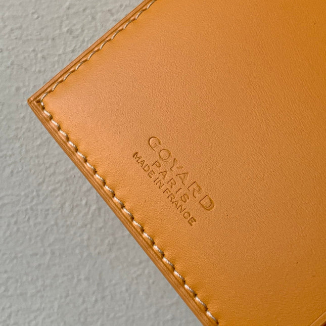 RICHELIEU CHECKBOOK WALLET 19 IN YELLOW GOYARDINE CANVAS AND CALFSKIN