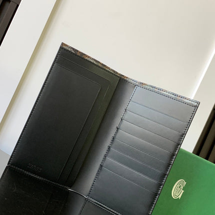 RICHELIEU CHECKBOOK WALLET 19 IN BROWN GOYARDINE CANVAS AND CALFSKIN