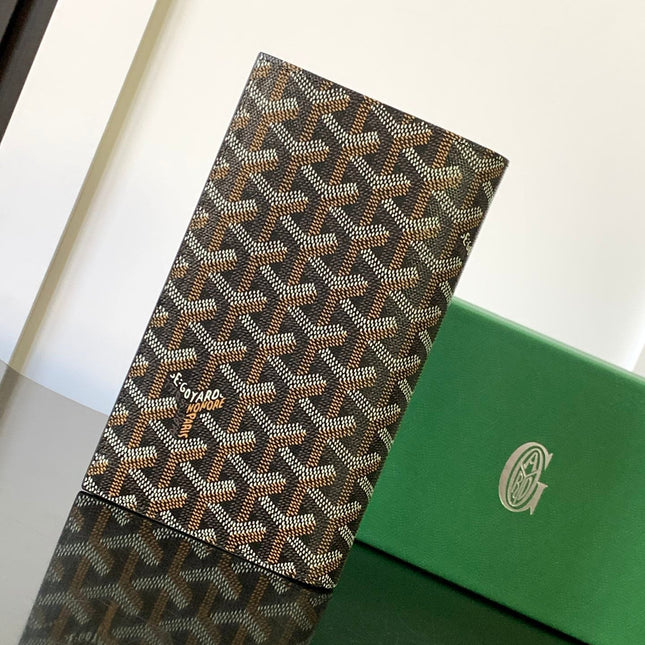 RICHELIEU CHECKBOOK WALLET 19 IN BROWN GOYARDINE CANVAS AND CALFSKIN