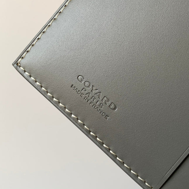 RICHELIEU CHECKBOOK WALLET 19 IN GREY GOYARDINE CANVAS AND CALFSKIN