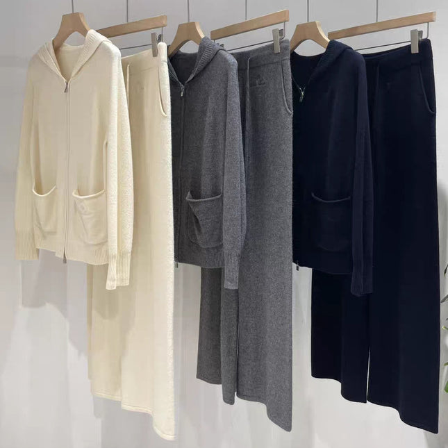 LP KNIT CARDIGAN & WIDE-LEG PANTS SET STYLE 39