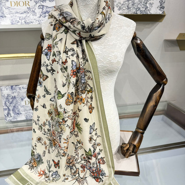 SCARF 180 CM IN COLORFUL CASHMERE AND SILK 408422