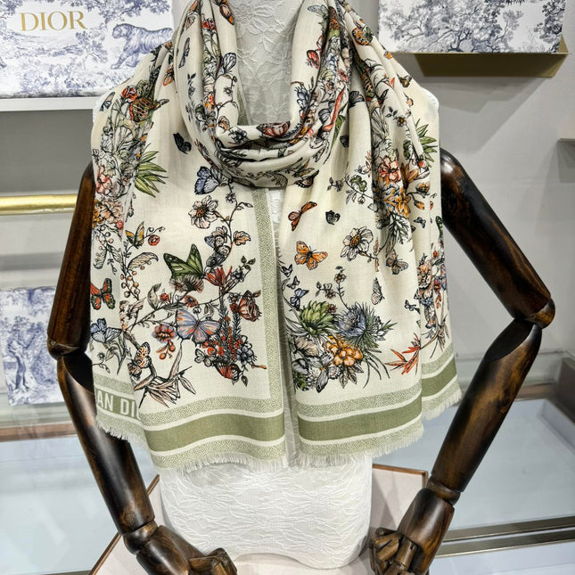 SCARF 180 CM IN COLORFUL CASHMERE AND SILK 408422