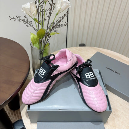 SOCCER SNEAKER IN PINK MIX BLACK QUILTED LAMBSKIN