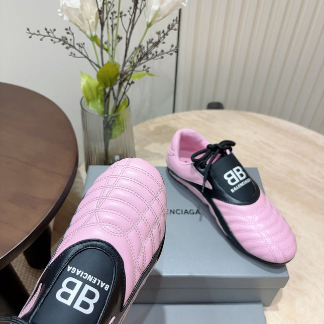 SOCCER SNEAKER IN PINK MIX BLACK QUILTED LAMBSKIN