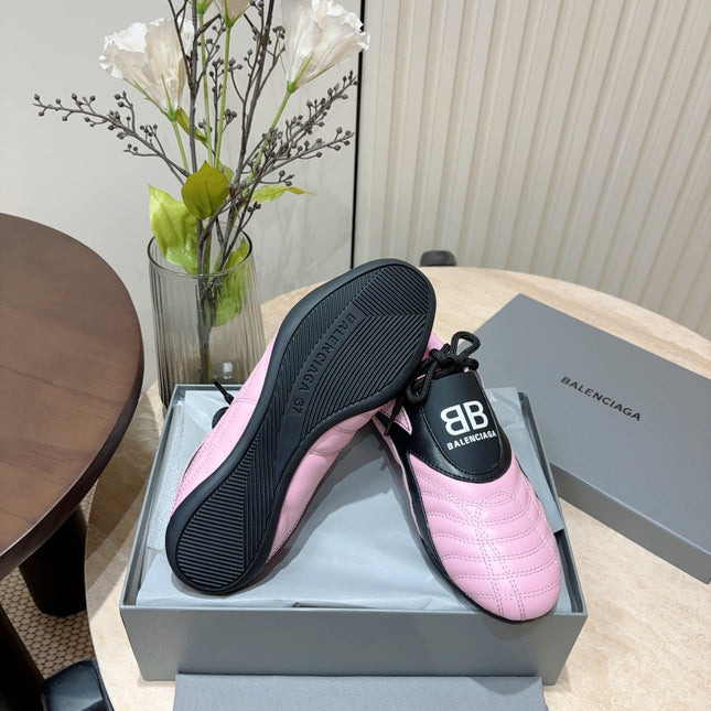 SOCCER SNEAKER IN PINK MIX BLACK QUILTED LAMBSKIN