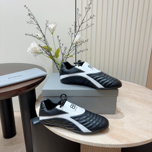 SOCCER SNEAKER IN BLACK MIX WHITE QUILTED LAMBSKIN