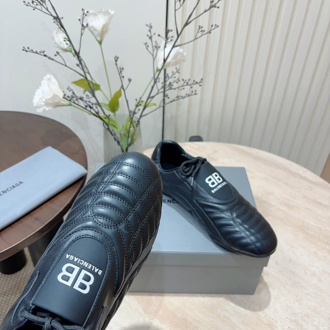 SOCCER SNEAKER IN BLACK QUILTED LAMBSKIN