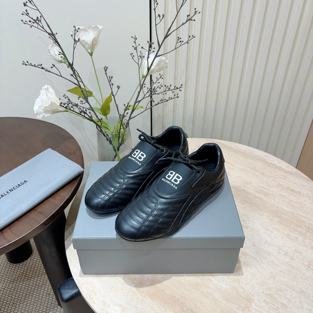 SOCCER SNEAKER IN BLACK QUILTED LAMBSKIN