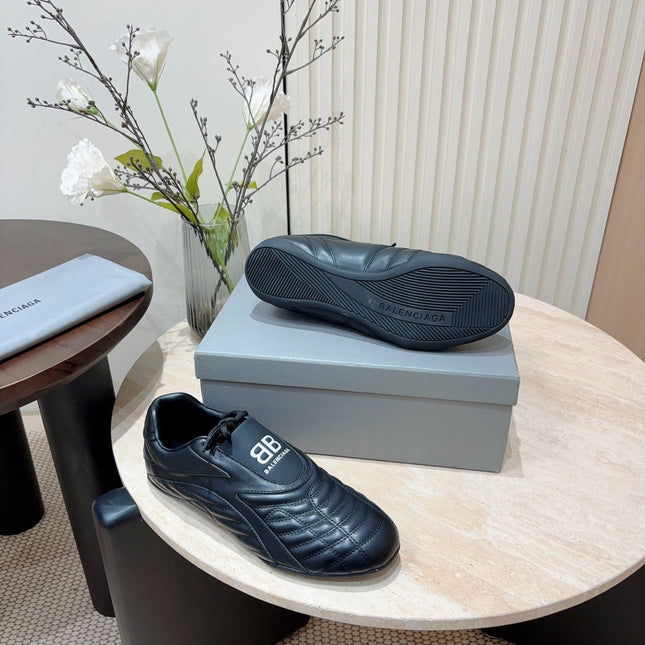 SOCCER SNEAKER IN BLACK QUILTED LAMBSKIN