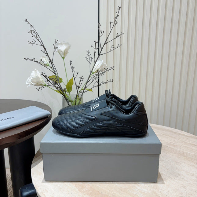 SOCCER SNEAKER IN BLACK QUILTED LAMBSKIN