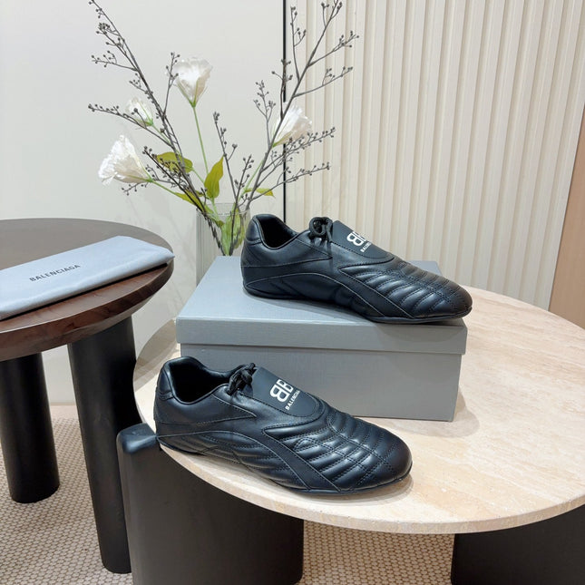 SOCCER SNEAKER IN BLACK QUILTED LAMBSKIN