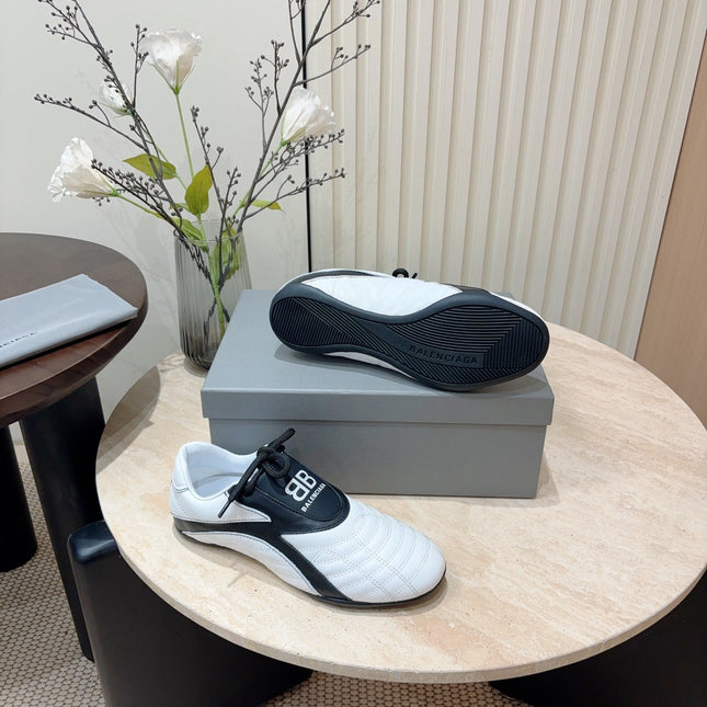 SOCCER SNEAKER IN WHITE MIX BLACK QUILTED LAMBSKIN