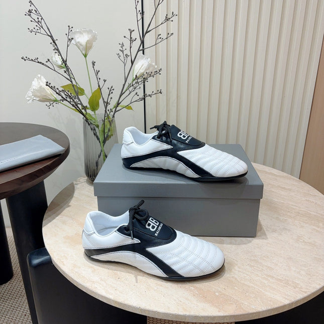 SOCCER SNEAKER IN WHITE MIX BLACK QUILTED LAMBSKIN