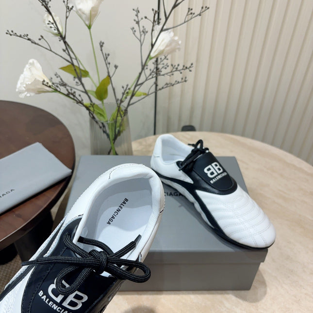 SOCCER SNEAKER IN WHITE MIX BLACK QUILTED LAMBSKIN