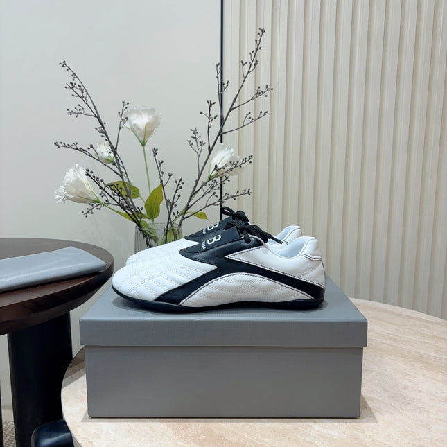 SOCCER SNEAKER IN WHITE MIX BLACK QUILTED LAMBSKIN