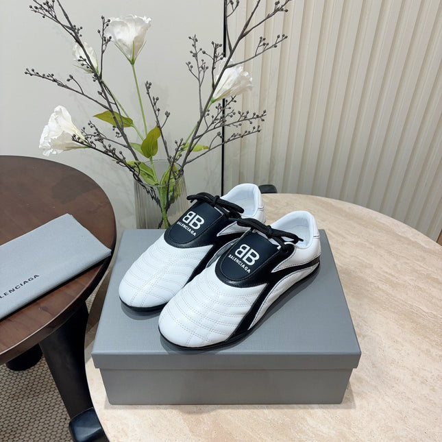 SOCCER SNEAKER IN WHITE MIX BLACK QUILTED LAMBSKIN