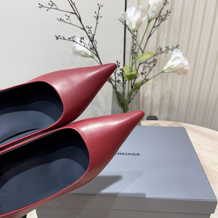 CURVED HEEL SHALLOW MOUTH PUMPS IN CADILLAC CALFSKIN