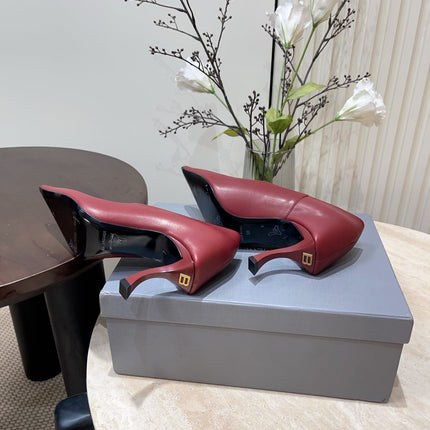 CURVED HEEL DEEP MOUTH PUMPS IN CADILLAC CALFSKIN