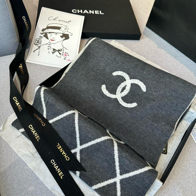 SCARF 180 CM IN MOUSE GRAY MIX WHITE CASHMERE 401970