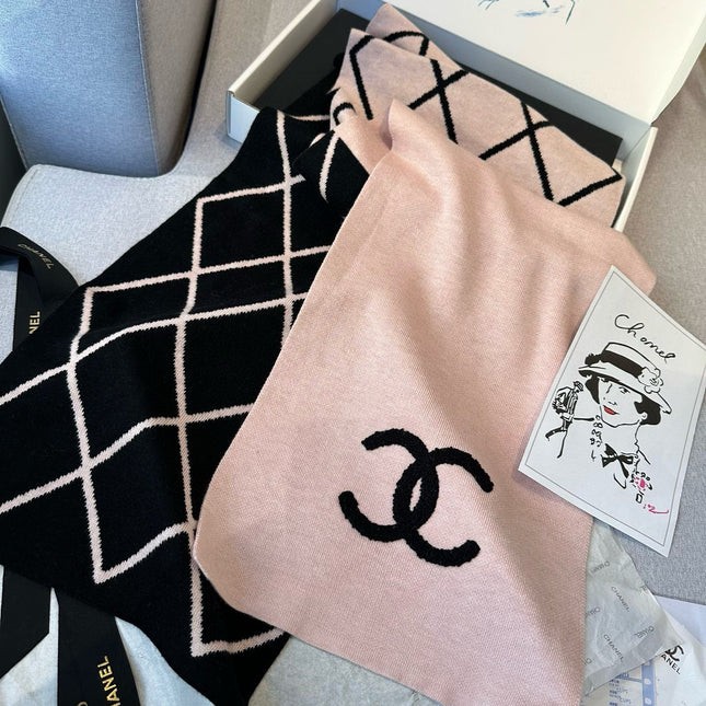 SCARF 180 CM IN PASTEL PINK MIX BLACK CASHMERE 401972