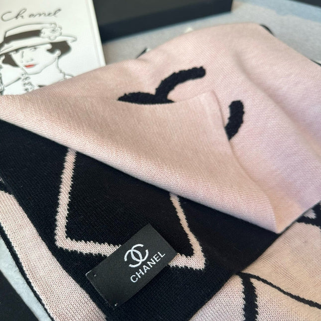 SCARF 180 CM IN PASTEL PINK MIX BLACK CASHMERE 401972