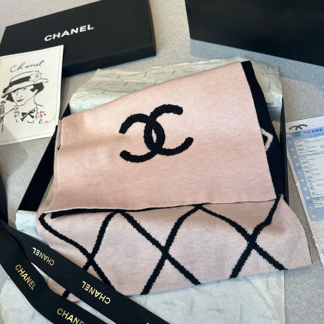 SCARF 180 CM IN PASTEL PINK MIX BLACK CASHMERE 401972