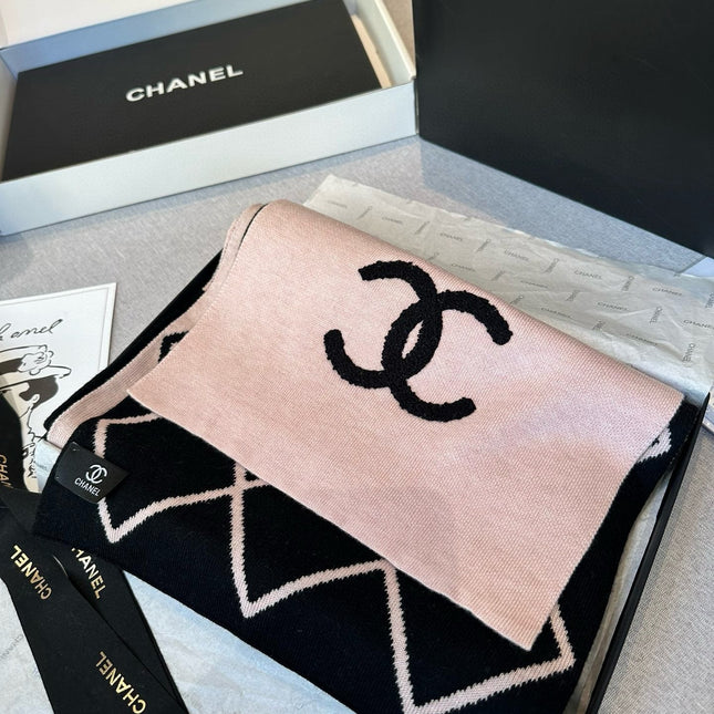 SCARF 180 CM IN PASTEL PINK MIX BLACK CASHMERE 401972