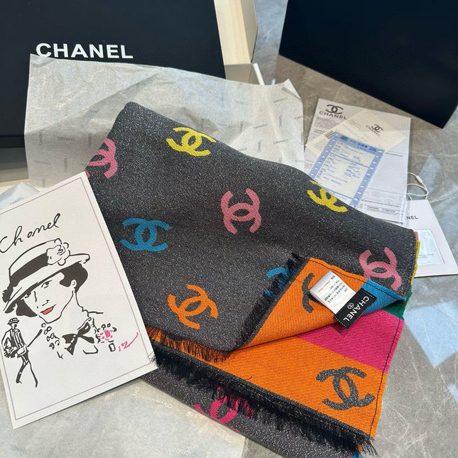 RAINBOW SCARF 180 CM IN COLORFUL CASHMERE AND WOOL 401988