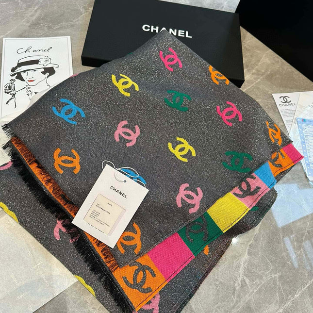 RAINBOW SCARF 180 CM IN COLORFUL CASHMERE AND WOOL 401988