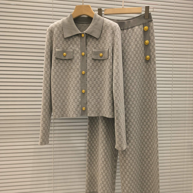 BALMAIN TOP AND STRAIGHT-LEG PANTS SET 24310 STYLE 1