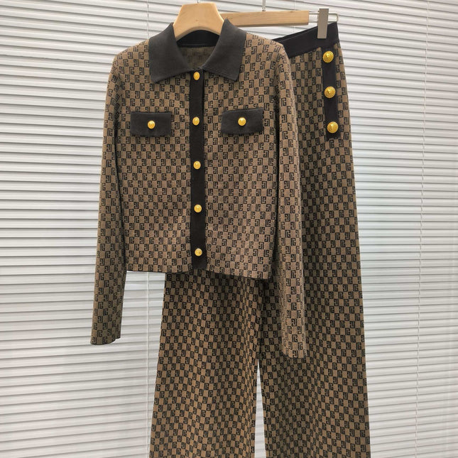 BALMAIN TOP AND STRAIGHT-LEG PANTS SET 24310 STYLE 2